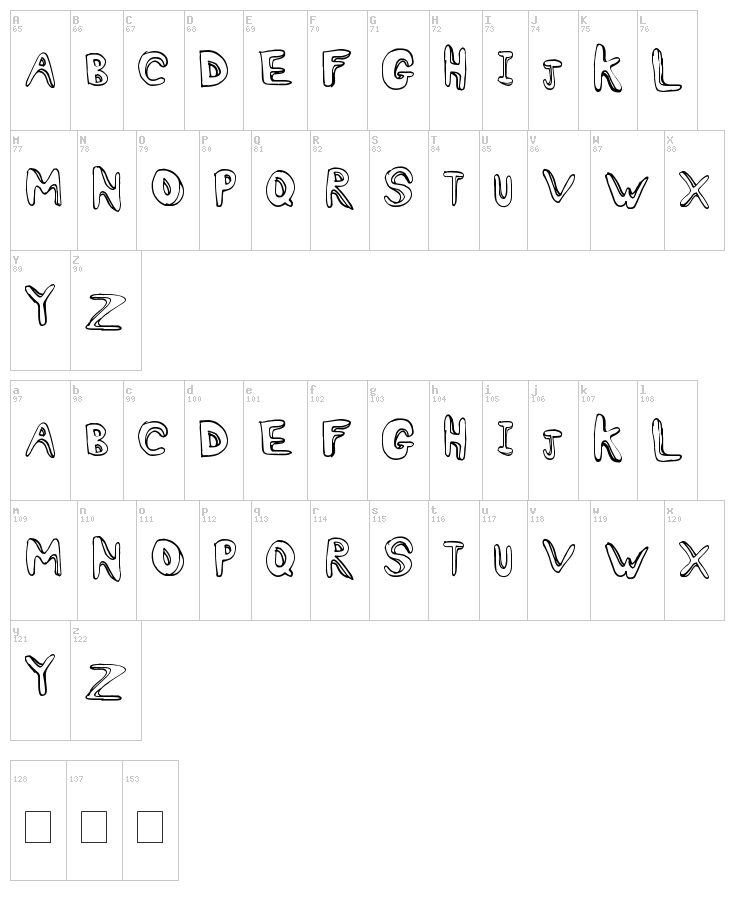 Oh Ashy font map