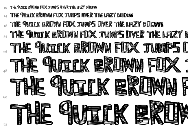 Scribble Time font waterfall