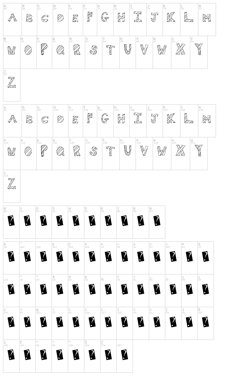 WallFresh font map