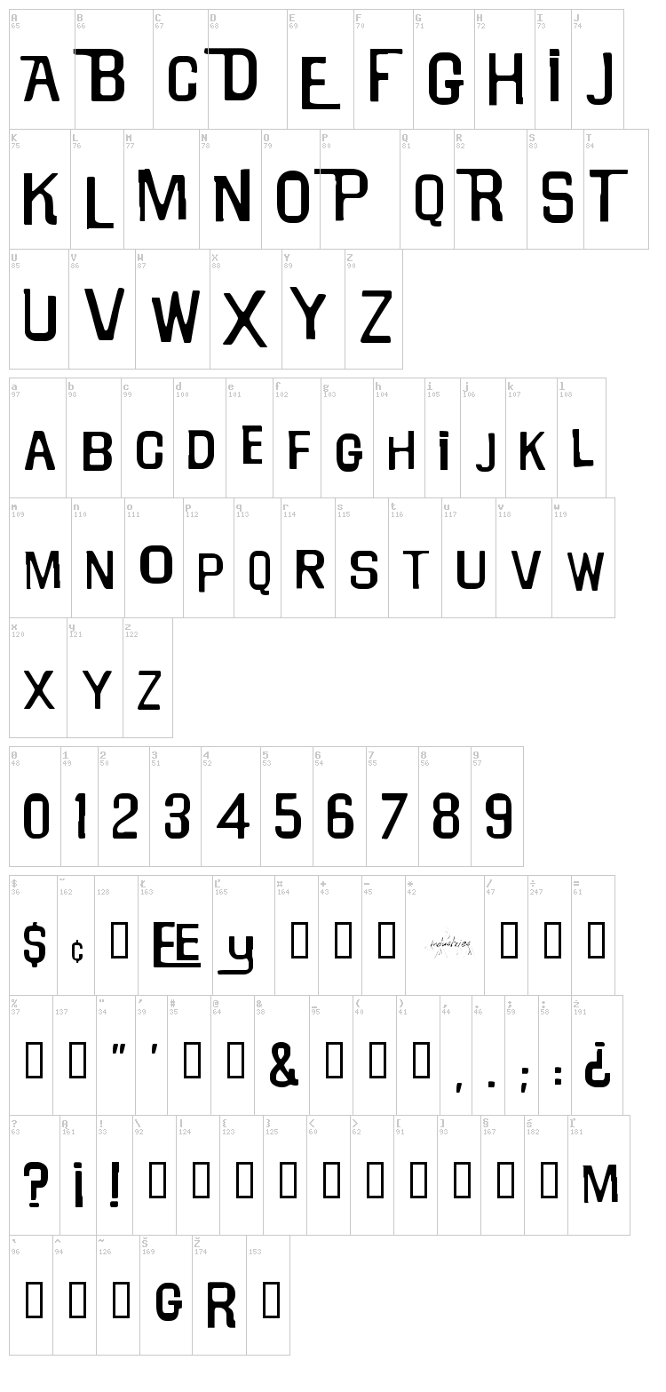 Will Robinson font map