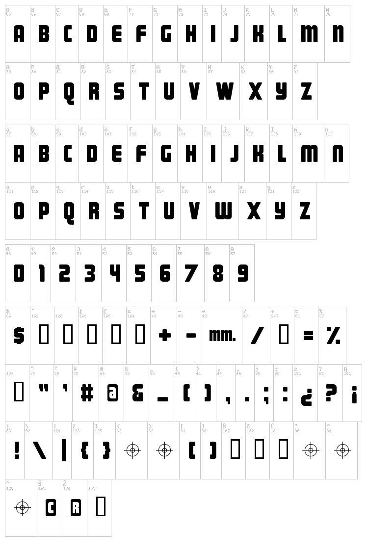 Magnum font map