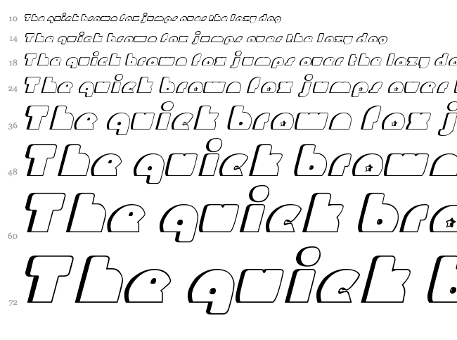 Mighty Gizmo font waterfall