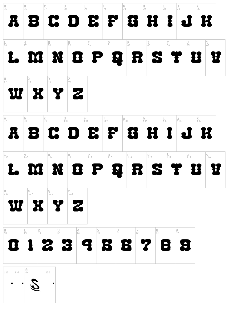 Nantoka Western font map