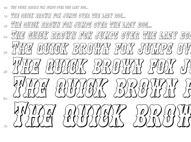 Texas Ranger font waterfall