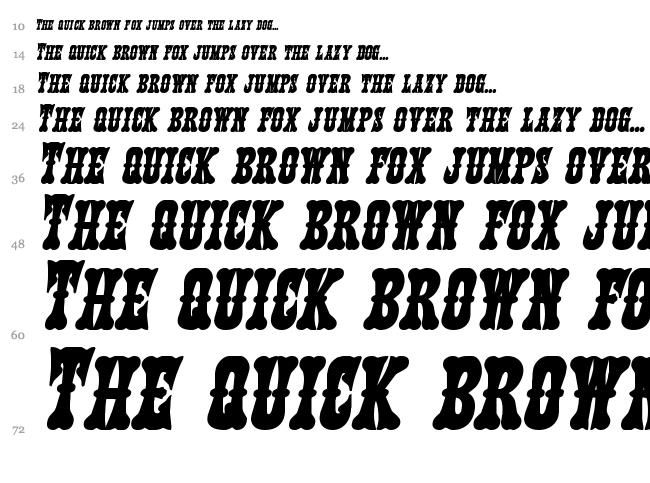 Texas Ranger font waterfall