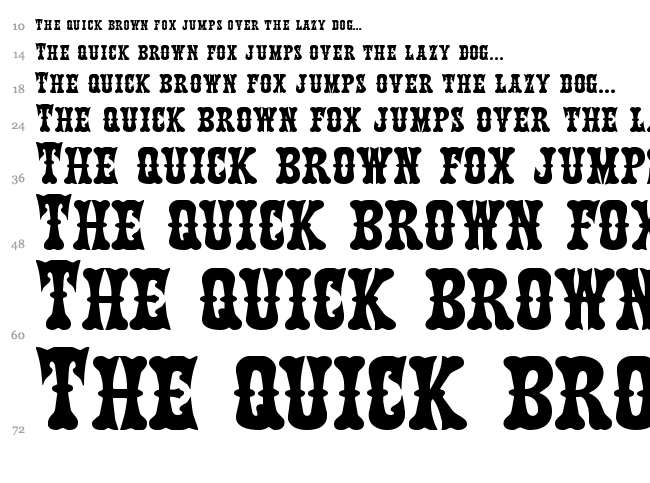 Texas Ranger font waterfall