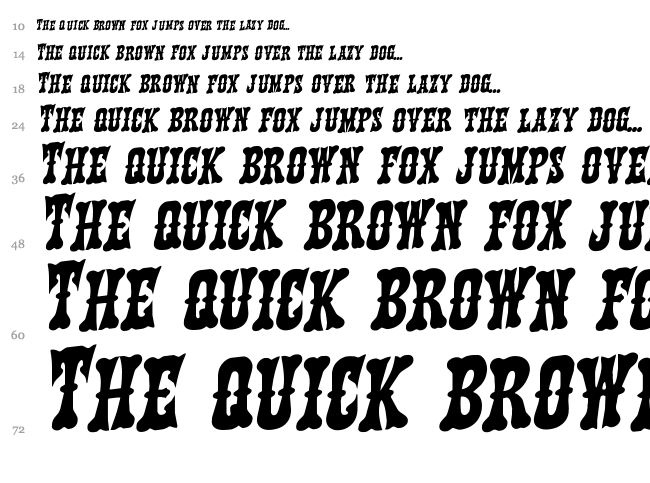 Texas Ranger font waterfall