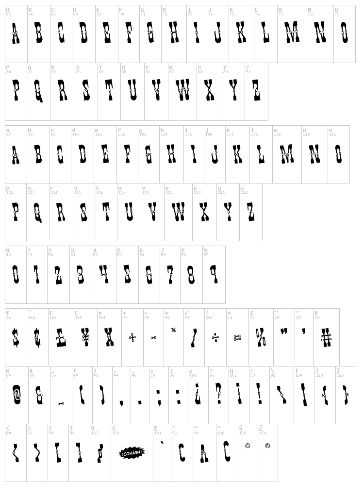 Younger Brothers font map