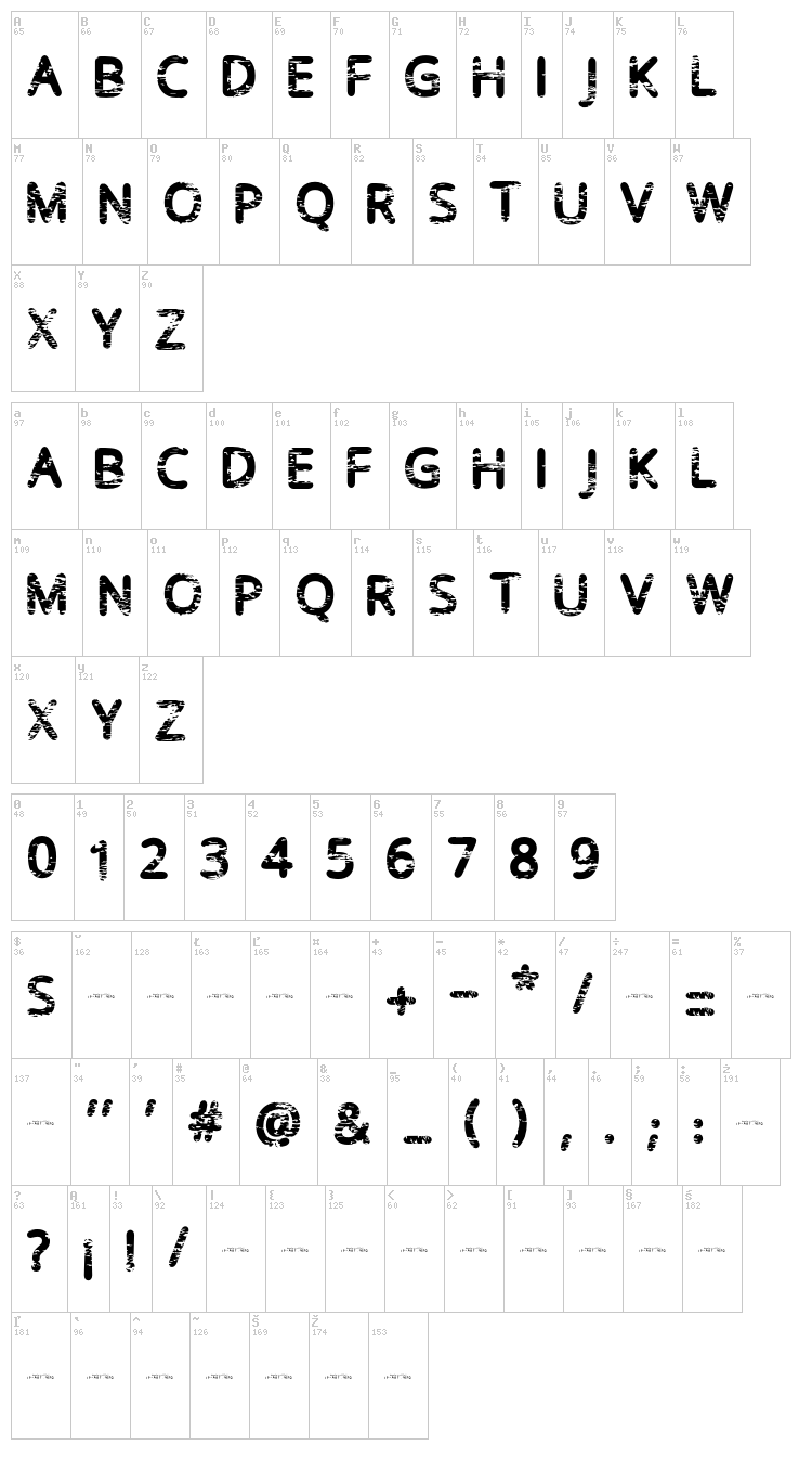 Baston font map