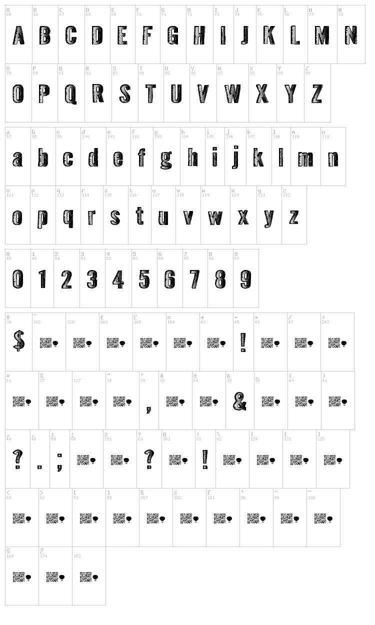 Beyond Space font map
