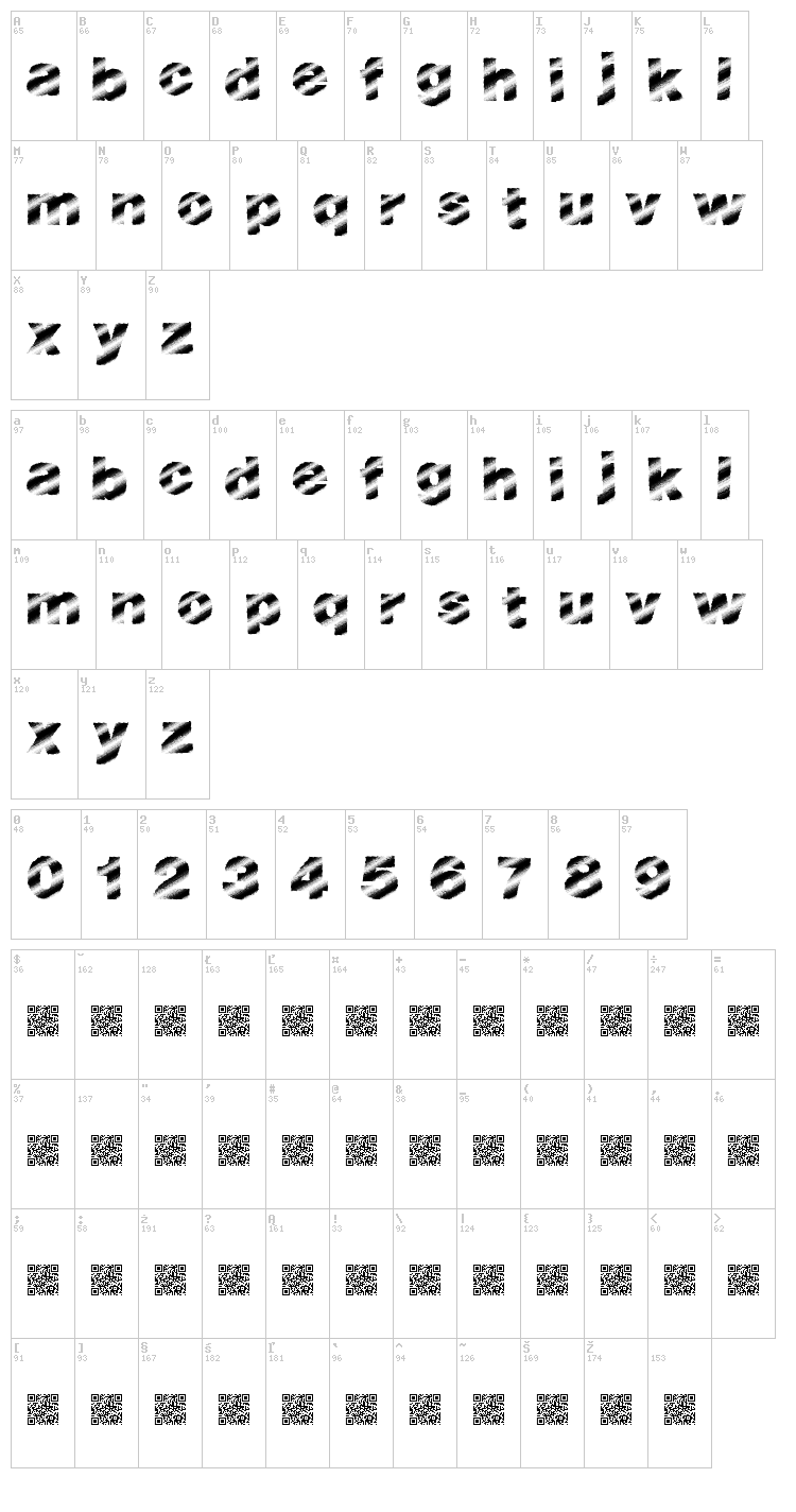 Bould font map