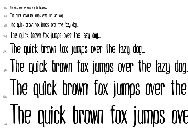 Cogswell Condensed font waterfall