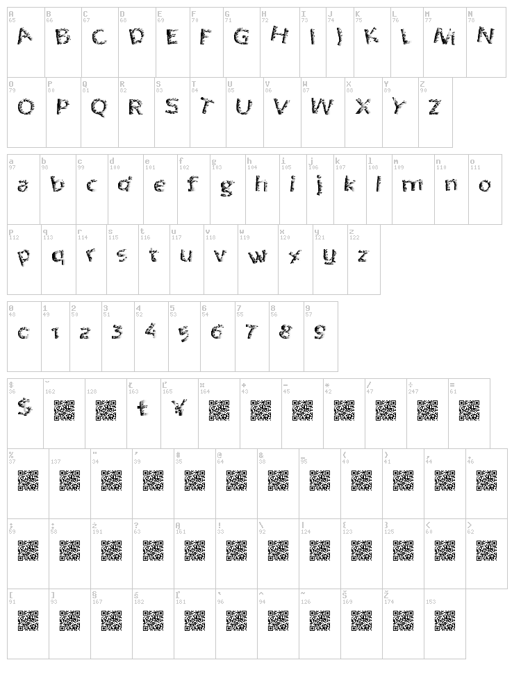 Quantum Pixel font map