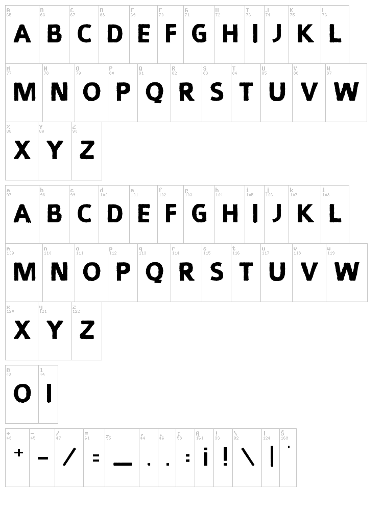 Smuckers font map