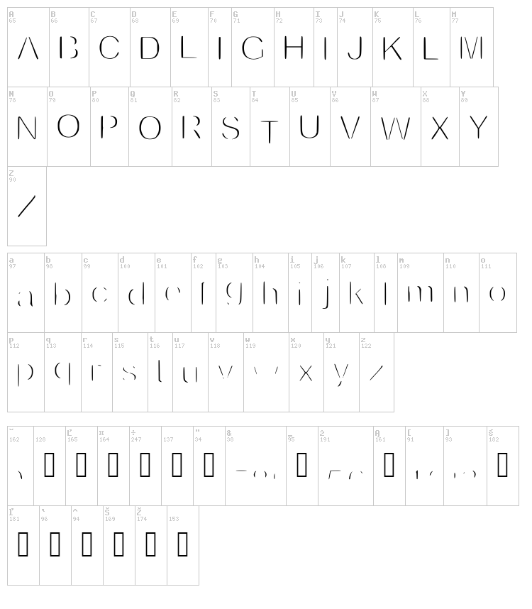 Invisible font map