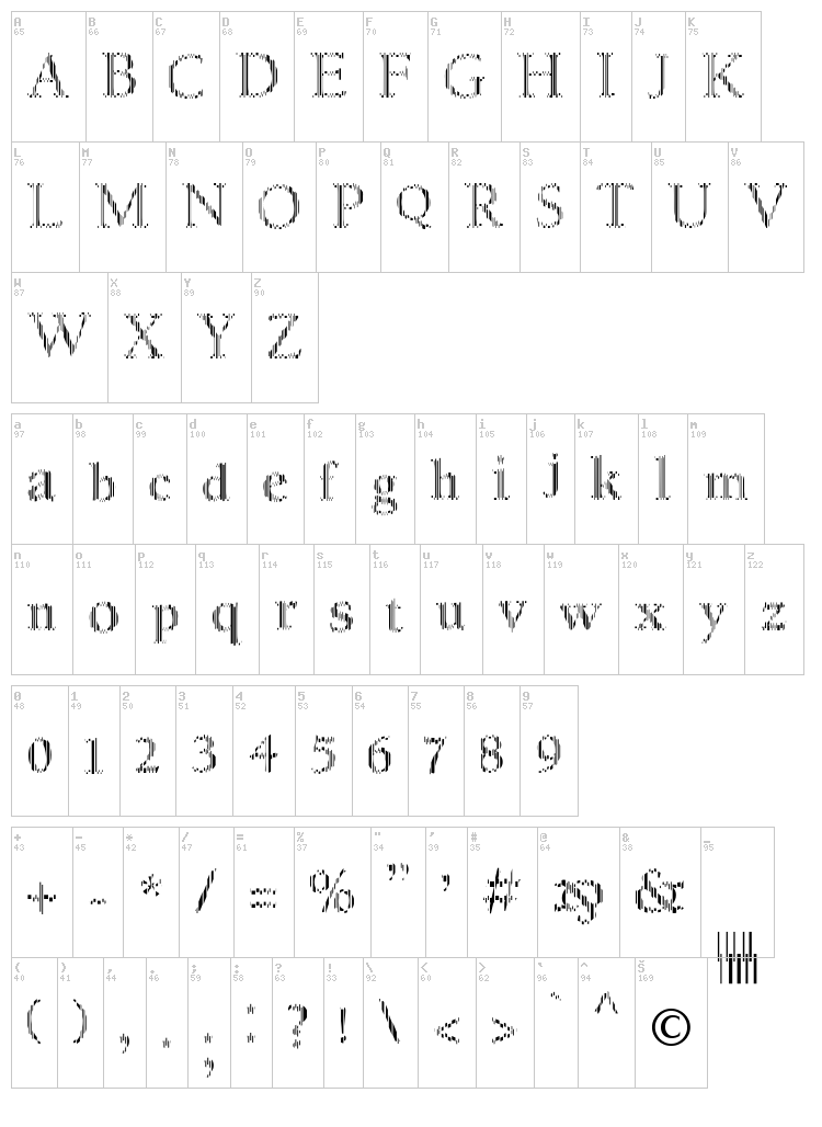 MyFontCode font map