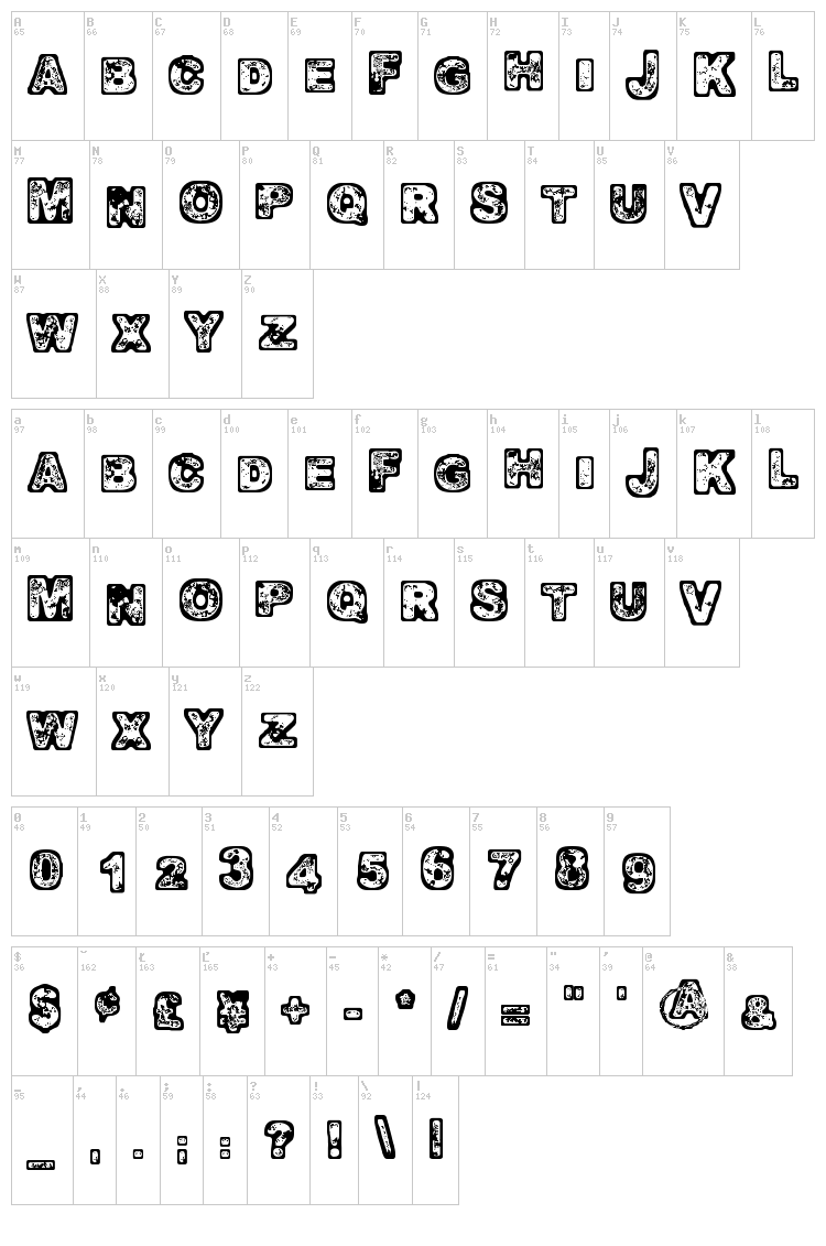 Oomph font map