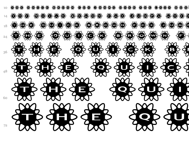 AlphaShapes Flowers 2 font waterfall