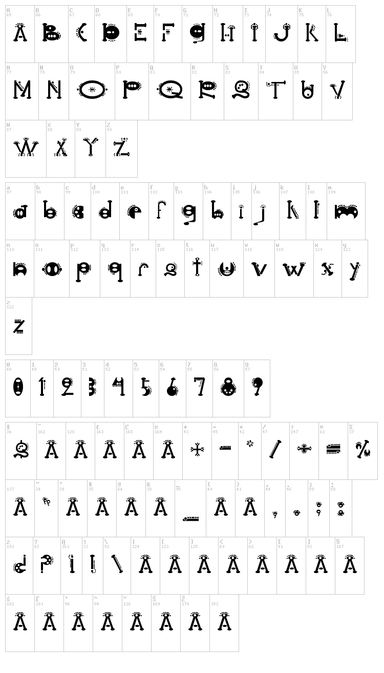 Cocoon font map