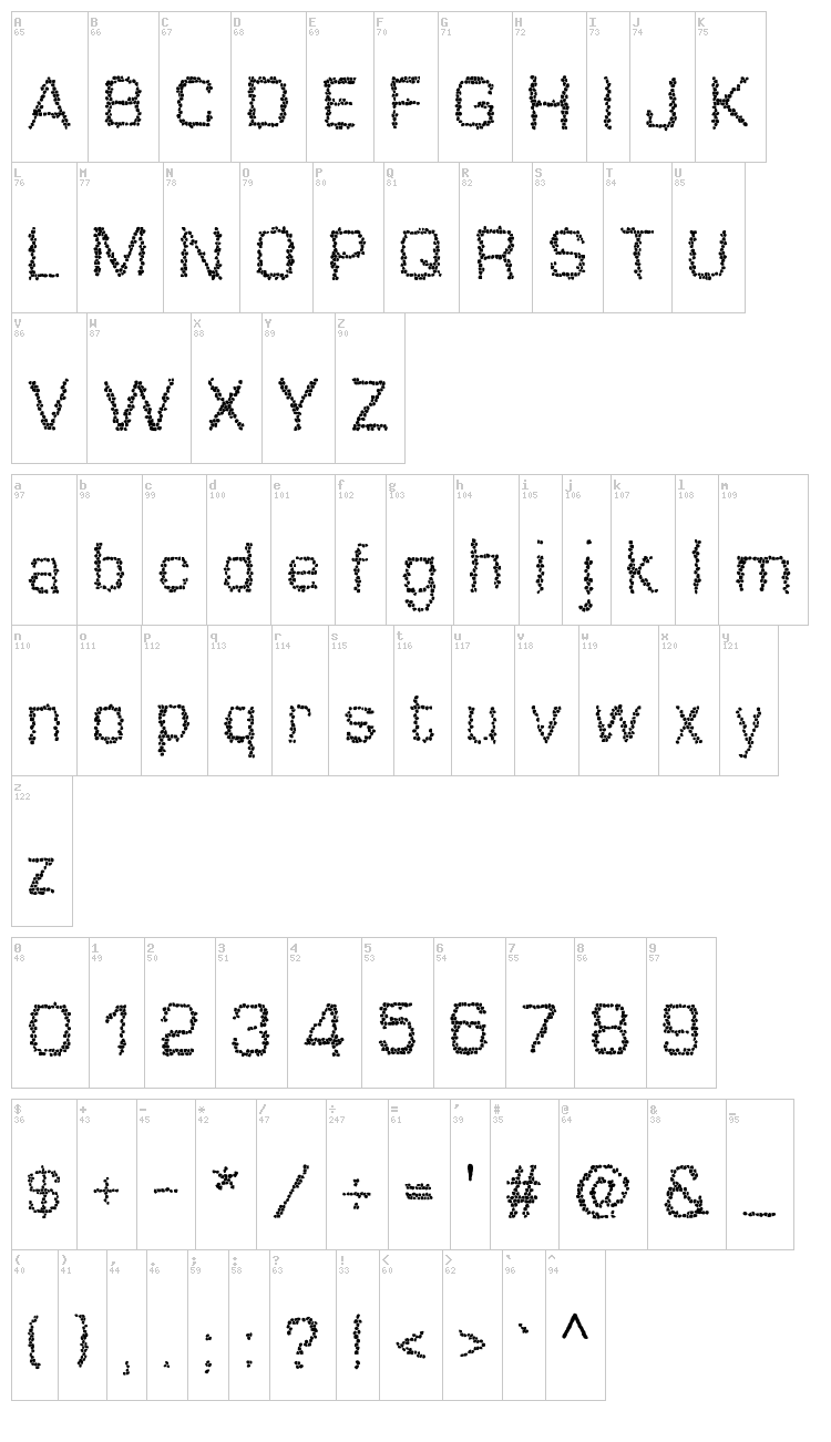 Mosaique font map
