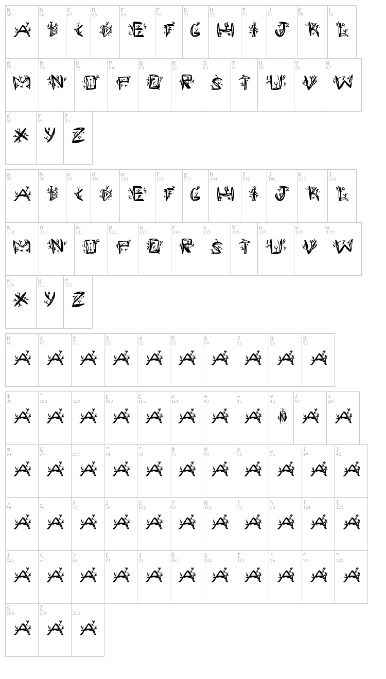 Ramada 1 font map