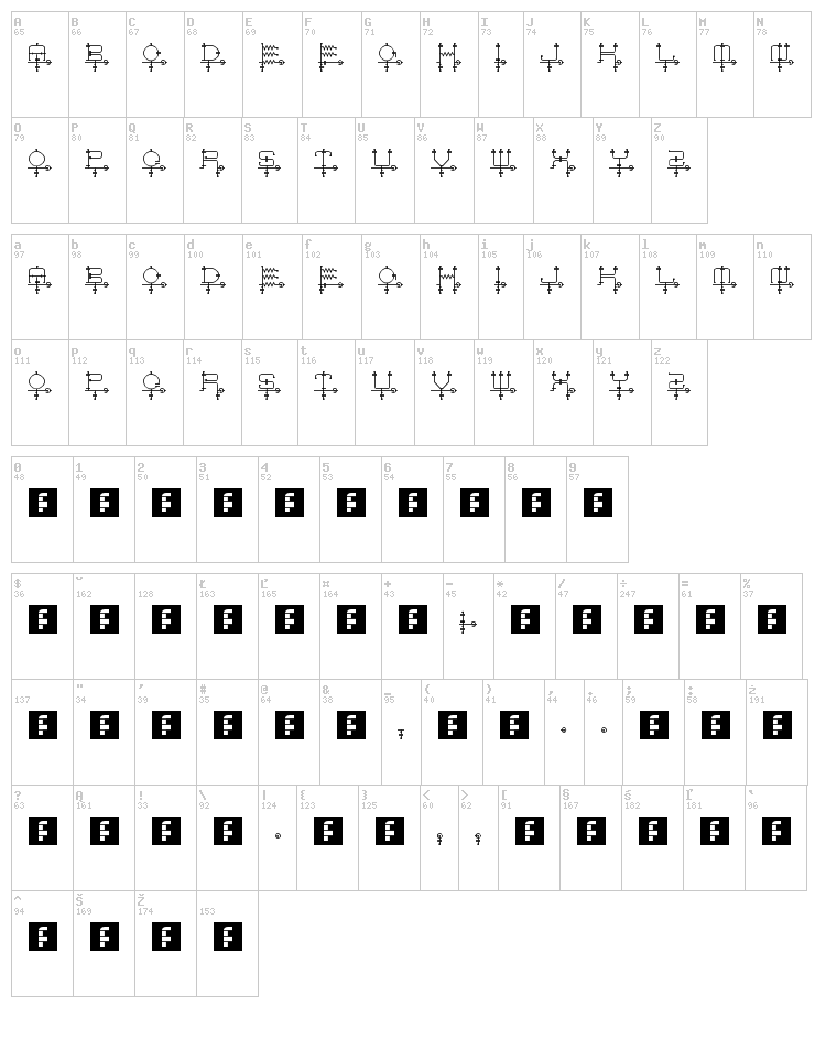 Schematic font map