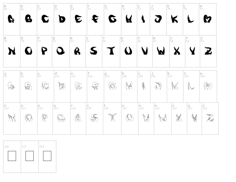Three Tentakel font map