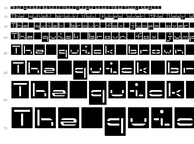Inverted Stencil font waterfall