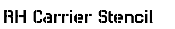 RH Carrier Stencil font preview
