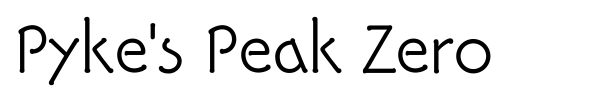 Шрифт Pyke's Peak Zero