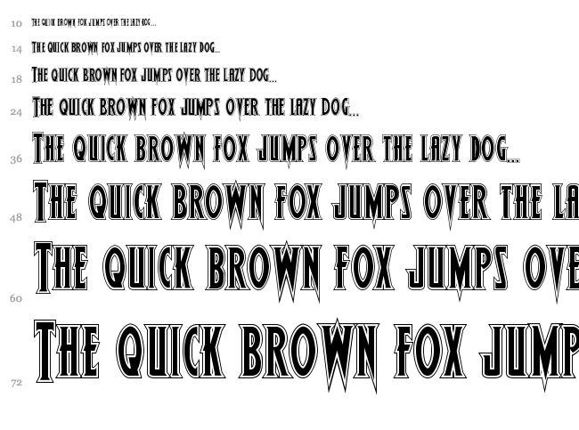 Wolf's Bane font waterfall