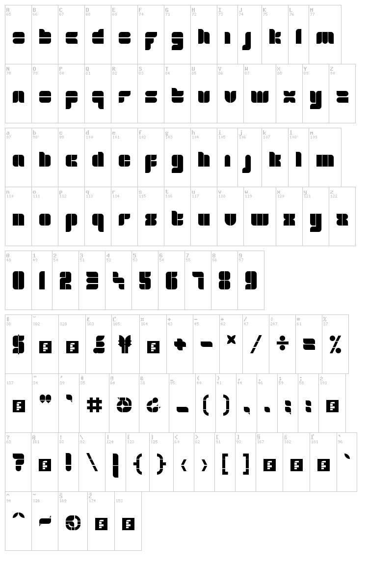 Blox font map