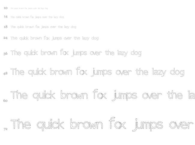 Dot Outline font waterfall