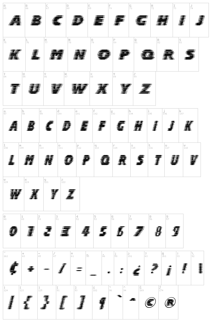 Halcion font map