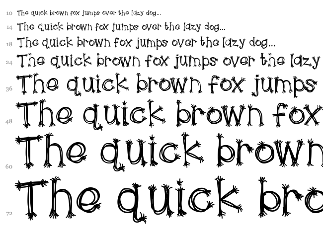 Hello Scarecrow font waterfall