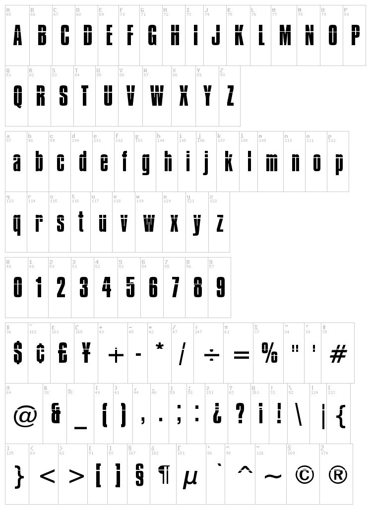 Impossible font map