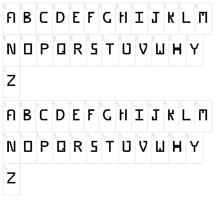Piped font map