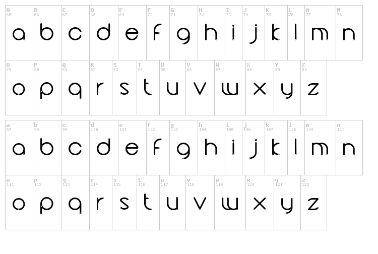 Yo Mama font map