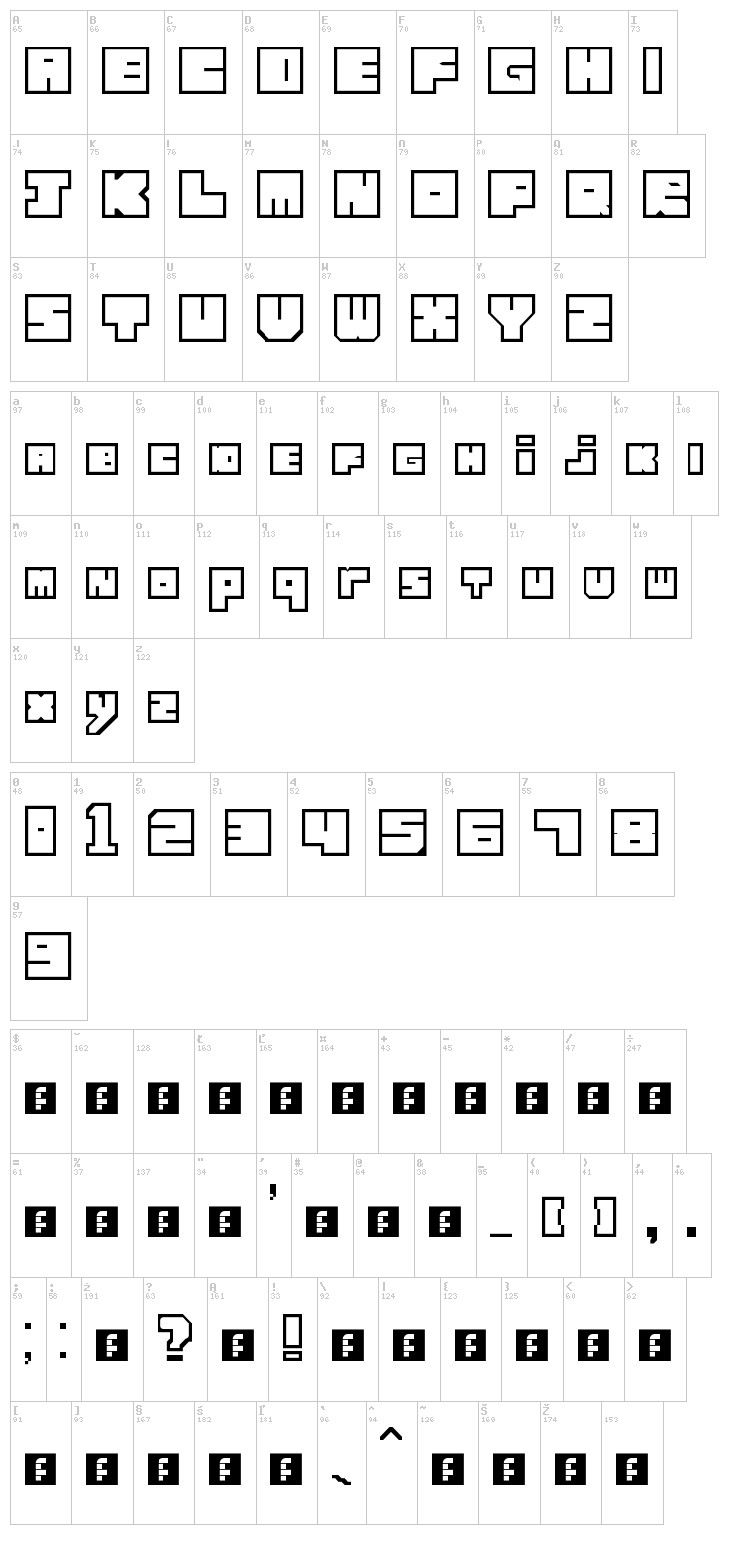 Lettres cubiques font map