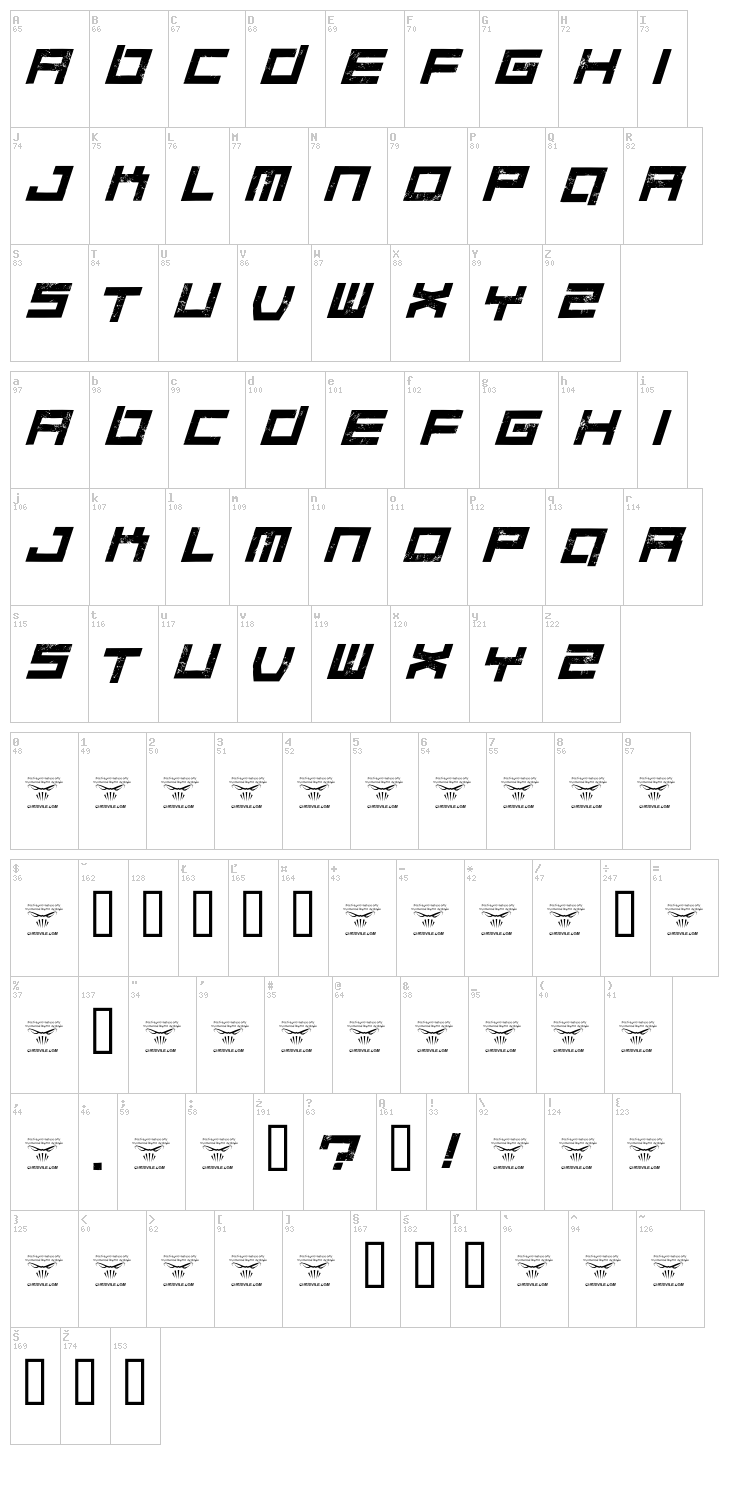 Quaaludes font map