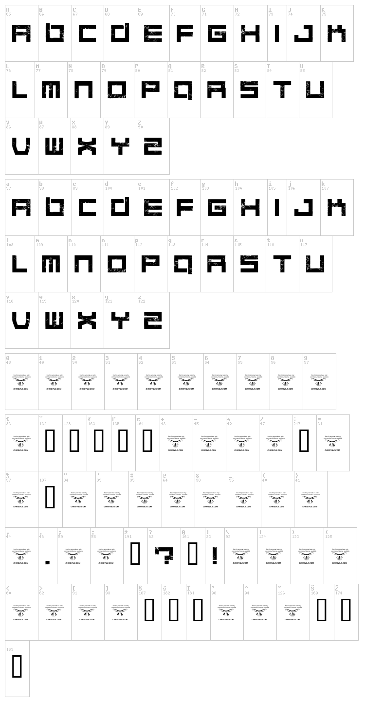 Quaaludes font map