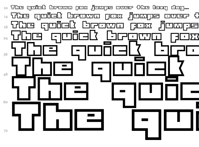 Technolin font waterfall