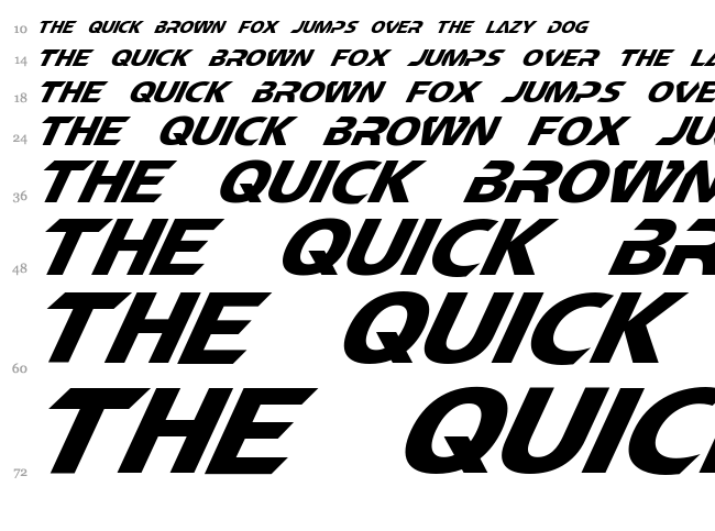 CF TechnoMania font waterfall