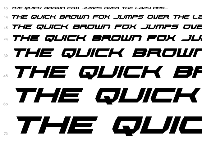 Lethal Force font waterfall