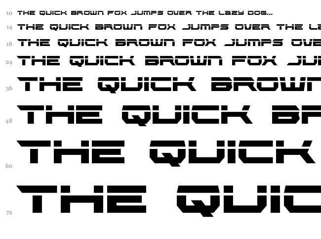 Lethal Force font waterfall