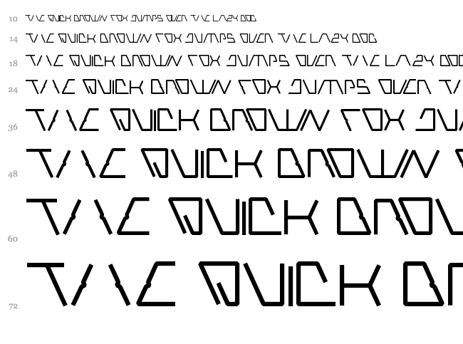 Robotic font waterfall