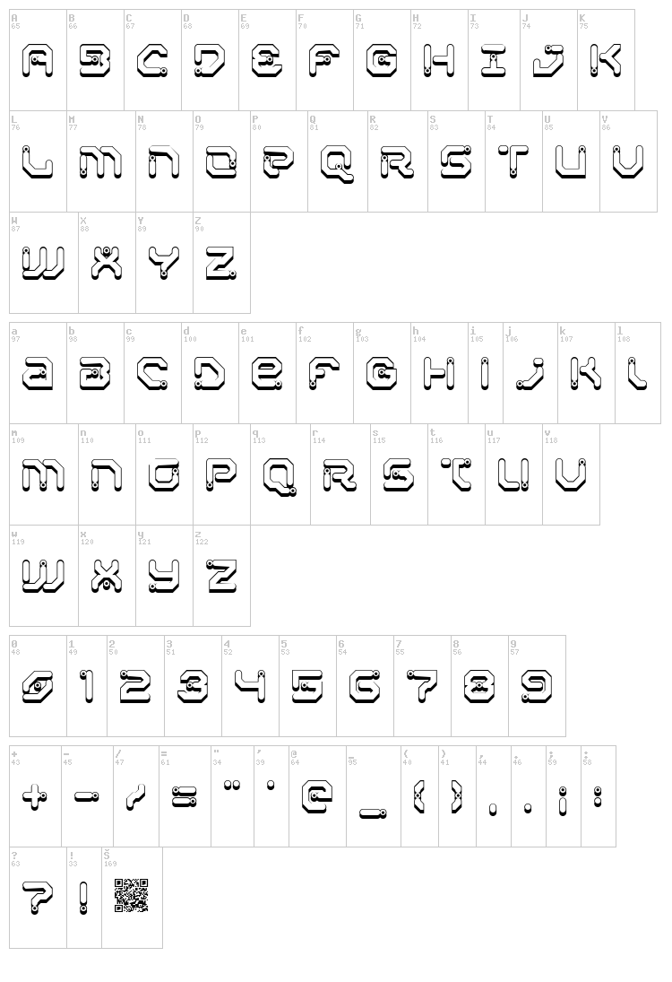 Xiaxide font map