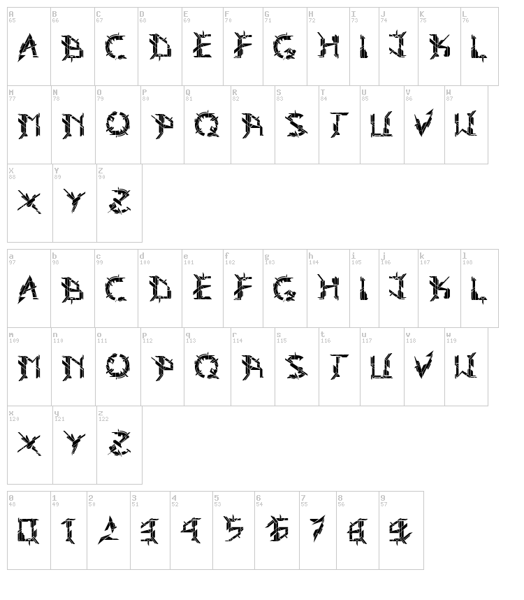Ark font map