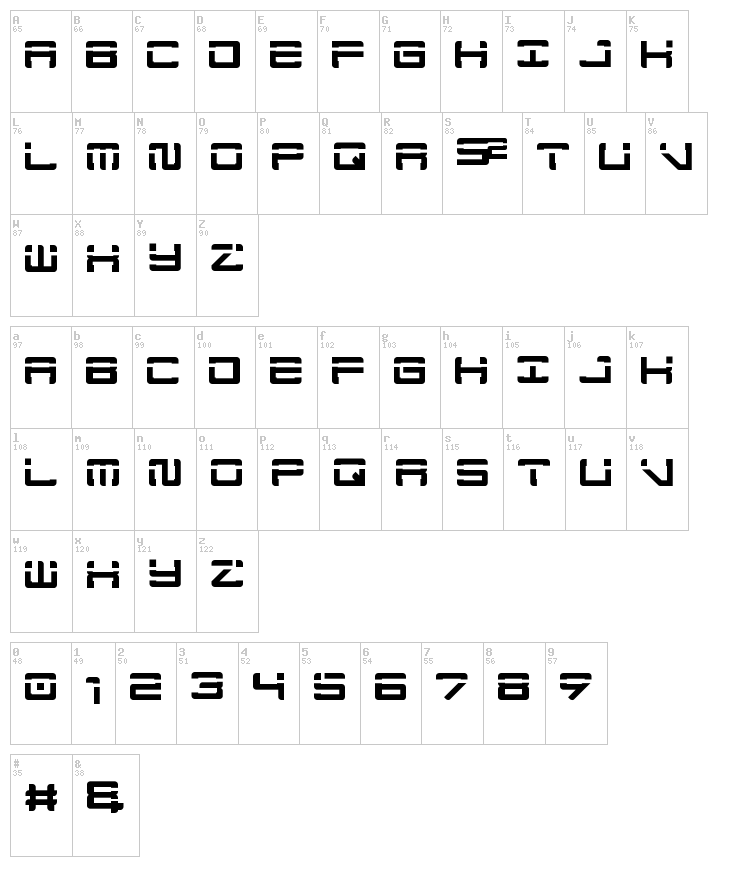 SoaR font map