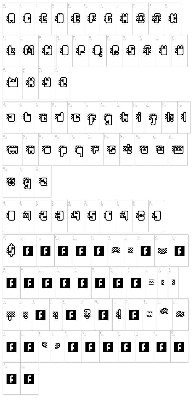Turbineable font map
